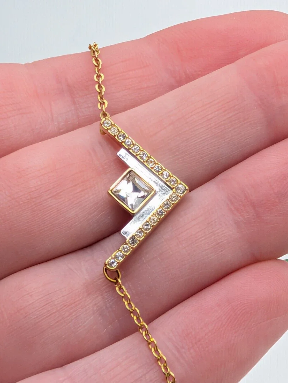 Swarovski V Shaped Pendant Necklace